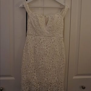 ASTR Off the Shoulder White Lace Dress